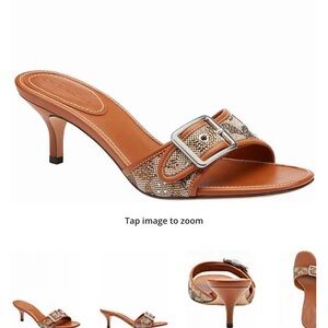 Coach Elegant Brown Crystal signature Margo Heel Sandals size 7